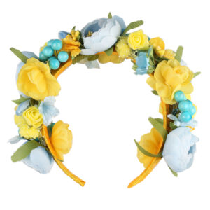 Віночок блакитно-жовтий "Півонії"